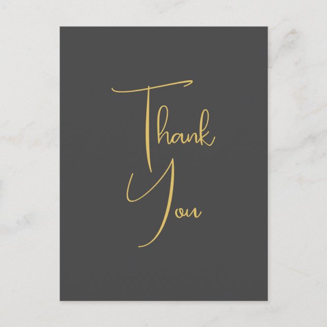 Cartão Postal Gold Color Handwriting Professional Custom (Frente)