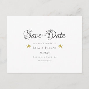 Cartão Postal Gold Cupids Elegant Script Salve o Dia