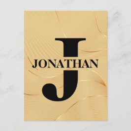 Cartão Postal Gold Dad Initial Name Appreciation Design