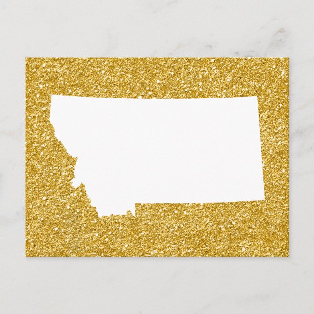 Cartão Postal Gold Glitter and White Montana (Frente)