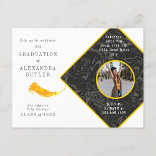 Cartão Postal Gold Tassel Photo Script Class of 2023 Graduation
