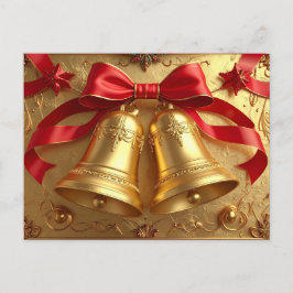 Cartão Postal Golden Bells Holiday Postcard