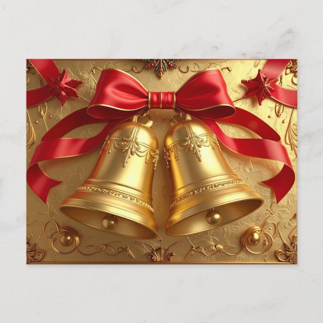 Cartão Postal Golden Bells Holiday Postcard (Frente)