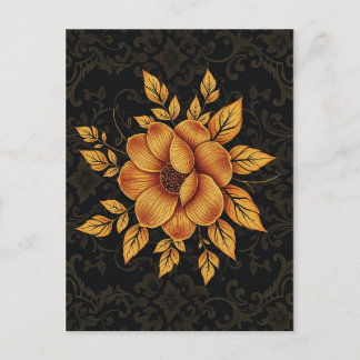 Cartão Postal Golden Bloom Floral