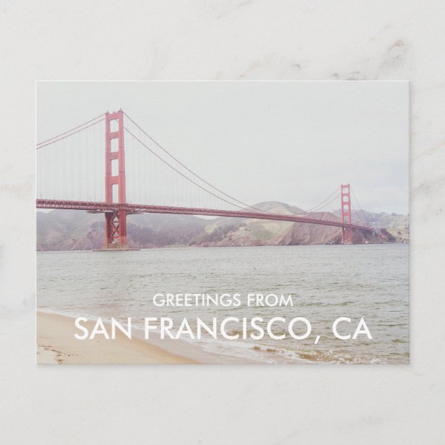Cartão Postal Golden Gate Bridge San Francisco Greeting Card (Frente)