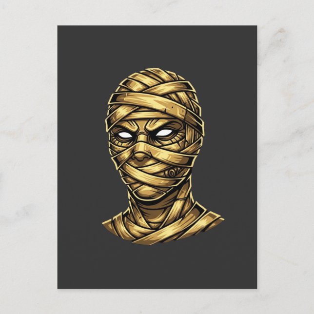 Cartão Postal Golden Mummy Pharaoh - Ancient Egypt Streetwear (Frente)