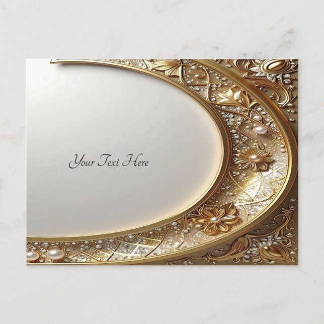 Cartão Postal Golden Ornate Frame Postcard (Frente)