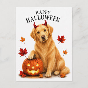 Cartão Postal Golden Retriever Halloween
