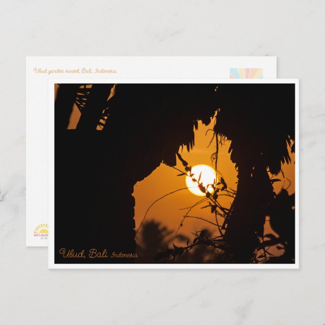 Cartão Postal Golden Sunset Garden Ubud – Art Postcard (Frente/Verso)