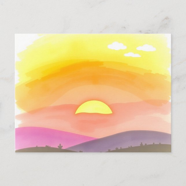 Cartão Postal Golden Sunset Horizon Scenic Postcard (Frente)