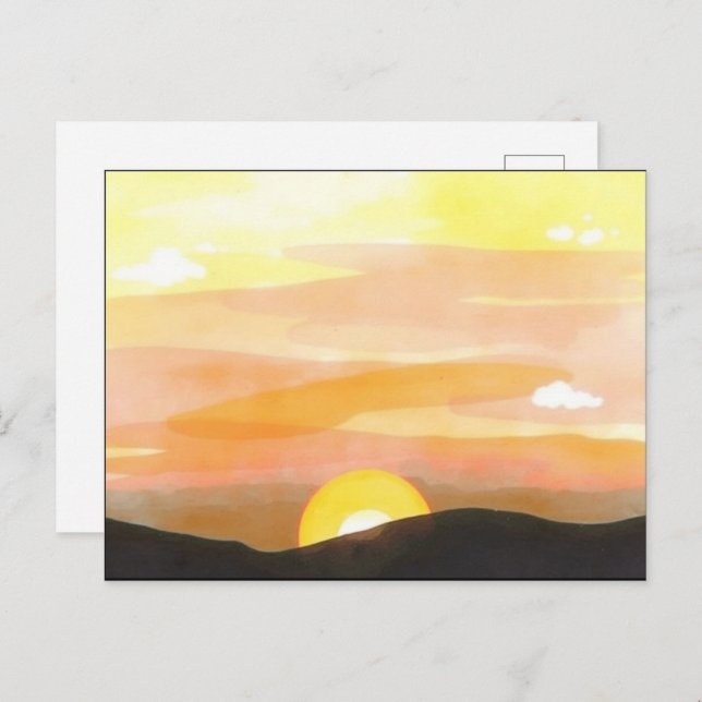 Cartão Postal Golden Sunset Horizon Scenic Postcard (Frente/Verso)