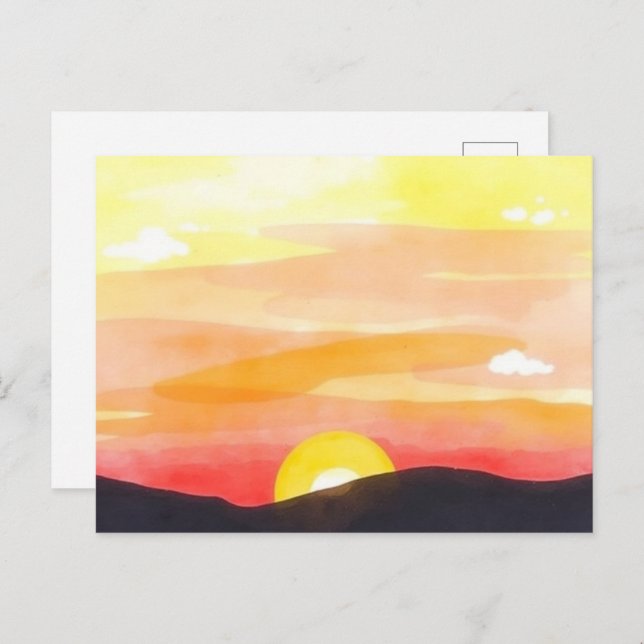 Cartão Postal Golden Sunset Horizon Scenic Postcard (Frente/Verso)