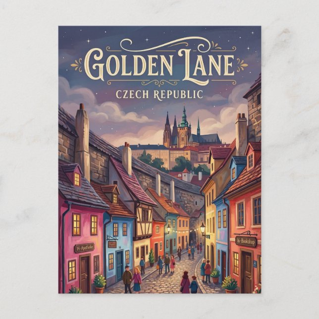 Cartão Postal Goldener Gässchen República Tcheca (Frente)
