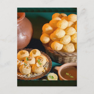 Cartão Postal GOLE GAPPAY Panni Puri Indian Cuisine Snack