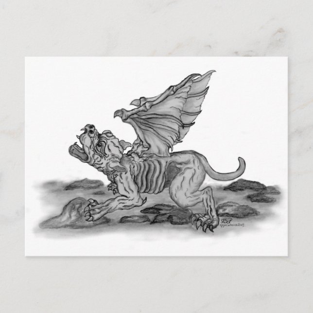 Cartão Postal Golem Gargoyle (Frente)