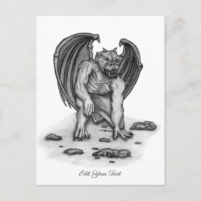 Cartão Postal Golem Gargoyle (Frente)