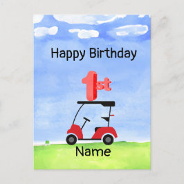 Cartão Postal Golf 1º aniversário golfista de um ano de idade co