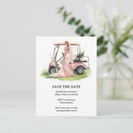 Cartão Postal Golf  Bachelorette woman golfer is golfing 