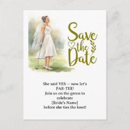 Cartão Postal Golf Bachelorette Woman Golfer Is Golfing Postcard