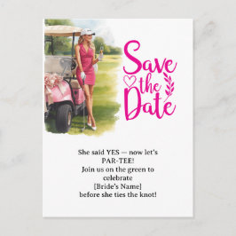 Cartão Postal Golf Bachelorette Woman Golfer Is Golfing Postcard