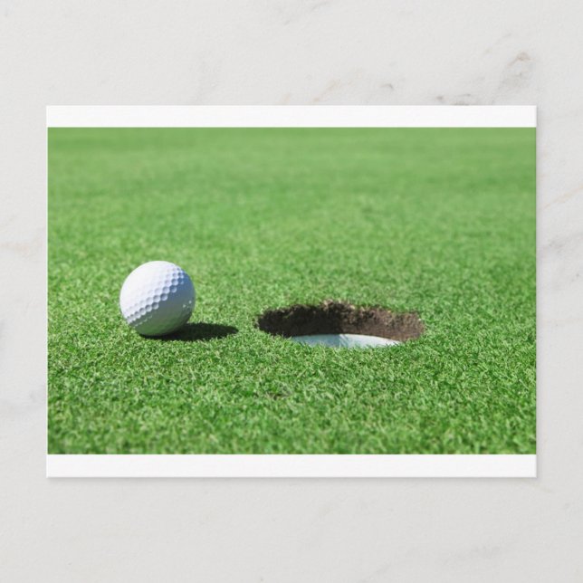 Cartão Postal Golf Ball and Hole (Frente)