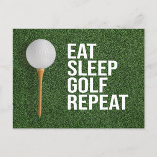 Cartão Postal Golf Ball come golfe repete grama verde