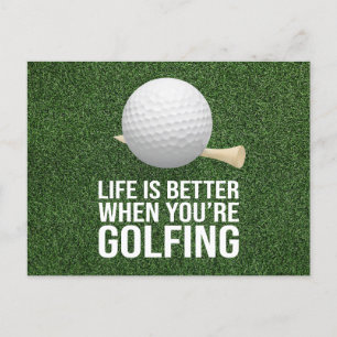 Cartão Postal Golf Ball Life é melhor quando você joga golfe