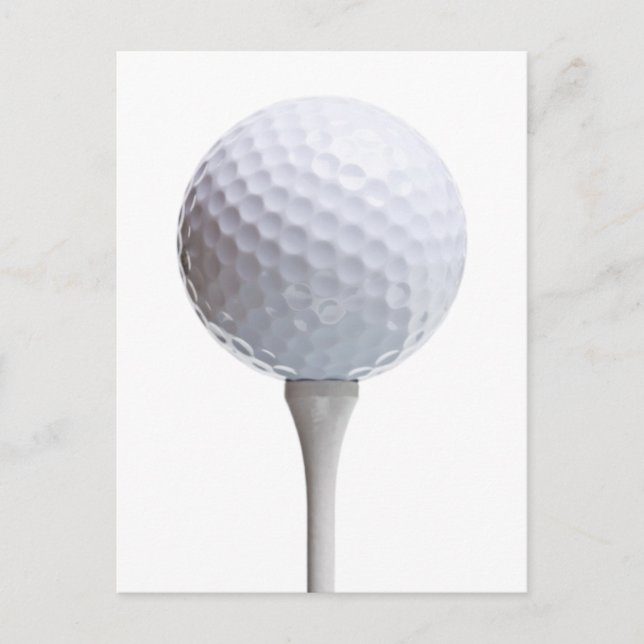 Cartão Postal Golf Ball & Tee on White Personated Modelo (Frente)