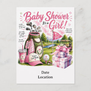 Cartão Postal Golf Bebê Menina Golfista