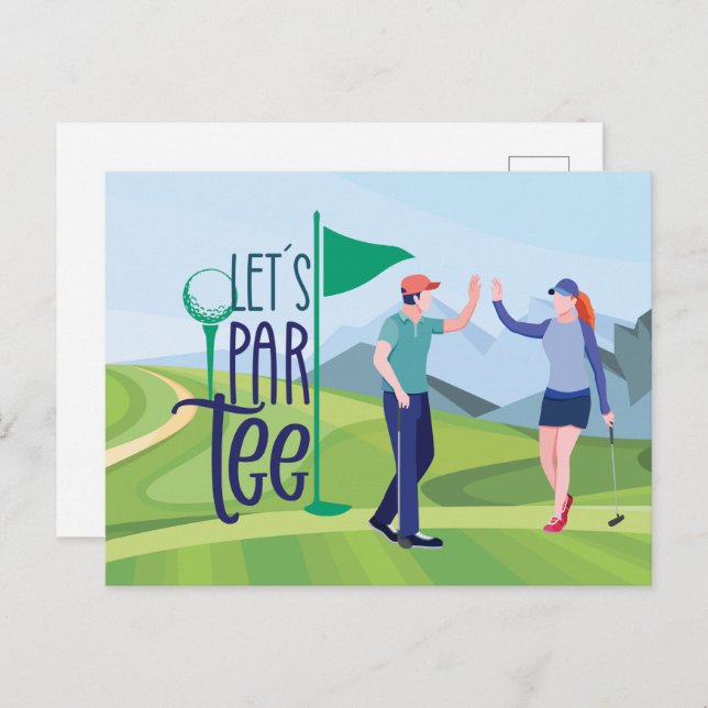 Cartão Postal Golf deixou o par para salvar a festa de golfe (Frente/Verso)