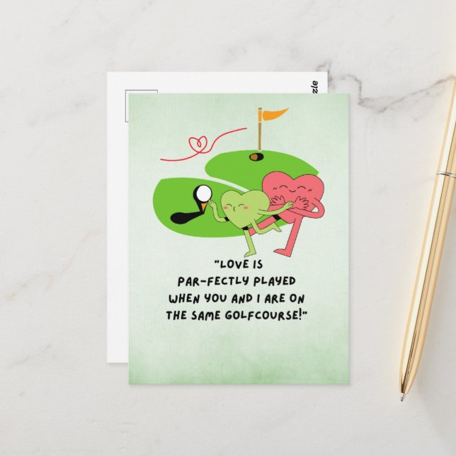 Cartão Postal Golf Engraçado dizendo cotas para Golfe (Frente/Verso In Situ)