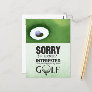 Cartão Postal Golf Engraçado dizendo cotas para Golfe