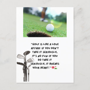 Cartão Postal Golf Engraçado Dizendo Cotas Saudando Golfe