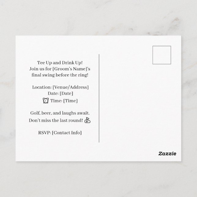 Cartão Postal Golf Engraçado dizendo para golfe Solteiro (Verso)