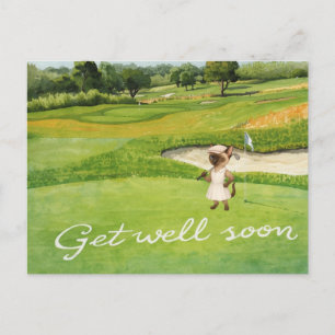 Cartão Postal Golf, fique bem logo com golfe no verde