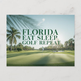 Cartão Postal Golf Florida temático com bola no verde 