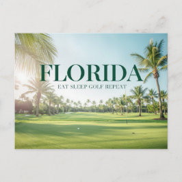Cartão Postal Golf Florida temático com bola no verde 