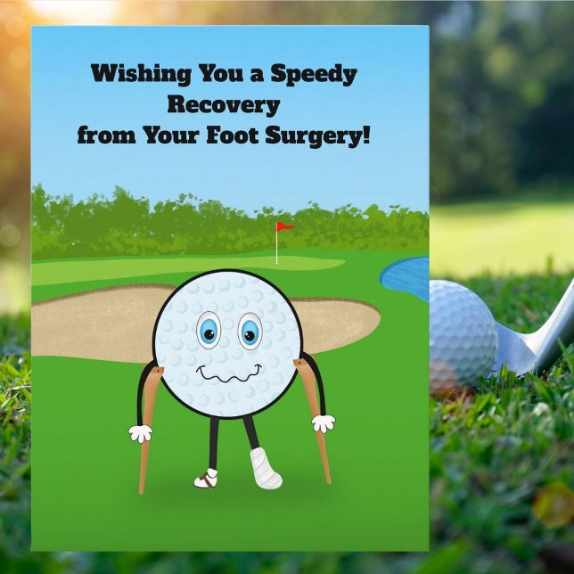 Cartão Postal Golf Injury Foot Recovery Humorous Get Well (Criador carregado)