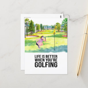 Cartão Postal Golf Life é melhor quando você é Golfe