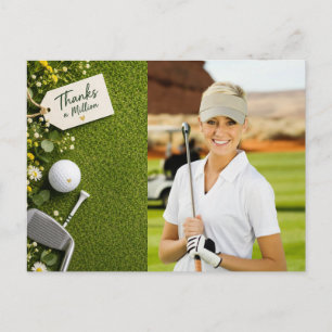 Cartão Postal Golf Obrigado Crie seu próprio foto golfista