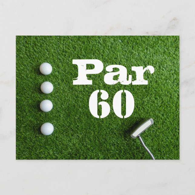 Cartão Postal Golf Par 60º aniversário de 60 anos velhos (Frente)