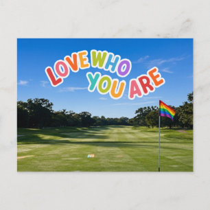 Cartão Postal Golf Pride no campo de golfe tema arco-íris