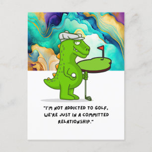 Cartão Postal Golf tem uma frase engraçada que diz "saudação de