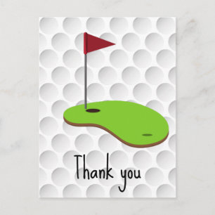 Cartão Postal Golf Vamos Par tee com bandeira de golfe no verde