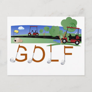 Cartão Postal Golfe com Camisetas e presentes de golfe