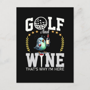 Cartão Postal Golfe e vinho é por isso que estou aqui
