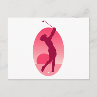 Cartão Postal Golfe feminino rosa