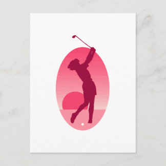 Cartão Postal Golfe feminino rosa