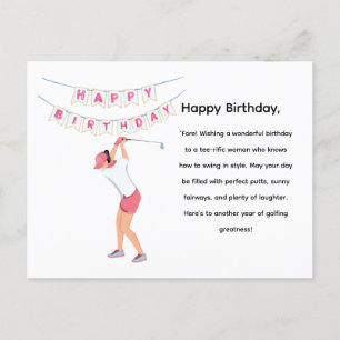 Cartão Postal Golfe Mulher Golfe Golfe é Golfe