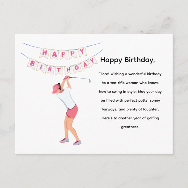 Cartão Postal Golfe Mulher Golfe Golfe é Golfe (Frente)
